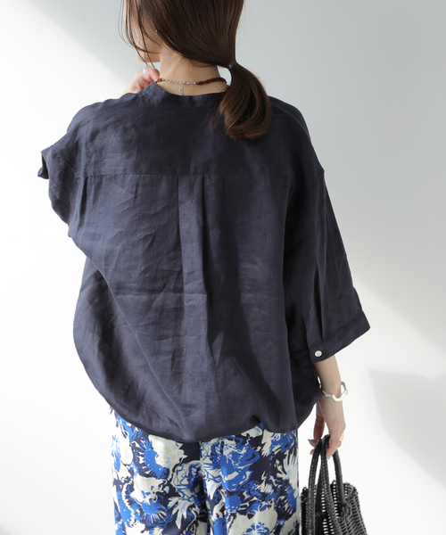 JOURNAL STANDARD relume(ジャーナルスタンダード レリューム)の「カラーリネンドロストシャツ(シャツ/ブラウス・レディース・イエロー系その他/ホワイト/ブルー系その他/ダークブルー・FREE)」の17枚目の写真