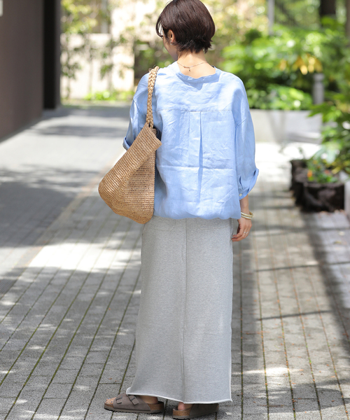 JOURNAL STANDARD relume(ジャーナルスタンダード レリューム)の「カラーリネンドロストシャツ(シャツ/ブラウス・レディース・イエロー系その他/ホワイト/ブルー系その他/ダークブルー・FREE)」の20枚目の写真