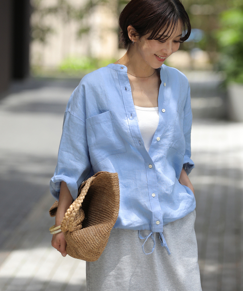 JOURNAL STANDARD relume(ジャーナルスタンダード レリューム)の「カラーリネンドロストシャツ(シャツ/ブラウス・レディース・イエロー系その他/ホワイト/ブルー系その他/ダークブルー・FREE)」の21枚目の写真