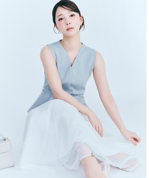 CELFORD（セルフォード）の「ジレドッキングワンピース（ワンピース・レディース・ネイビー/グレー・36/38）」の2枚目の写真