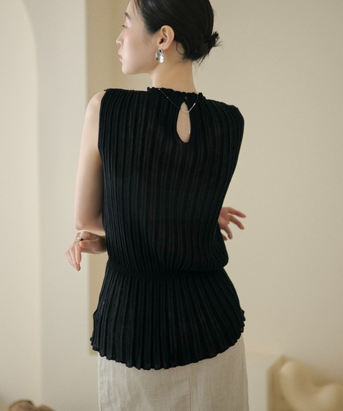 LAULEN（ローレン）の「random rib browsing knit /ランダムリブブラウジングニット（ニット/セーター・レディース・ブラック/オートミール/カーキ・FREE）」の15枚目の写真