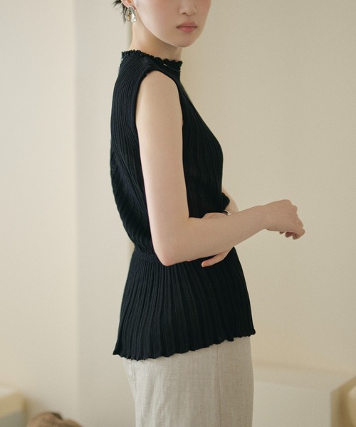 LAULEN（ローレン）の「random rib browsing knit /ランダムリブブラウジングニット（ニット/セーター・レディース・ブラック/オートミール/カーキ・FREE）」の16枚目の写真