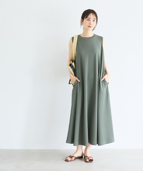coca(coca)(コカ)の「ライトエンボス マキシ丈ノースリーブワンピース(ワンピース・レディース・カーキ/ブラック/グレー/オレンジ・L/S/M)」の17枚目の写真