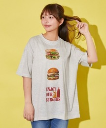 hamburgerプリントTシャツ