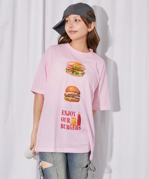 GORGE(ゴージ)の「hamburgerプリントTシャツ(Tシャツ/カットソー・レディース・オフホワイト/ピンク/オートミール・F)」の13枚目の写真