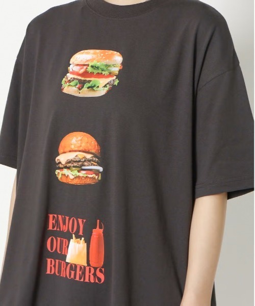 GORGE(ゴージ)の「hamburgerプリントTシャツ(Tシャツ/カットソー・レディース・オフホワイト/ピンク/オートミール・F)」の17枚目の写真