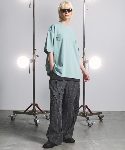 MAISON SPECIAL（メゾンスペシャル）の「《UNISEX》Tuck Washer Prime-Wide TSUGIHAGI Slacks/タックワッシャープライムワイドツギハギスラックス【MAISON SPECIAL/メゾンスペシャル】■セットアップ対応■（スラックス・メンズ・グレー/ラベンダー/モカ・0/1/2）」の9枚目の写真