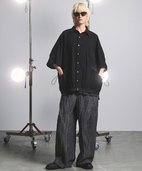 MAISON SPECIAL（メゾンスペシャル）の「《UNISEX》Tuck Washer Prime-Wide TSUGIHAGI Slacks/タックワッシャープライムワイドツギハギスラックス【MAISON SPECIAL/メゾンスペシャル】■セットアップ対応■（スラックス・メンズ・グレー/ラベンダー/モカ・0/1/2）」の8枚目の写真
