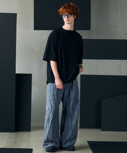 MAISON SPECIAL（メゾンスペシャル）の「《UNISEX》Tuck Washer Prime-Wide TSUGIHAGI Slacks/タックワッシャープライムワイドツギハギスラックス【MAISON SPECIAL/メゾンスペシャル】■セットアップ対応■（スラックス・メンズ・グレー/ラベンダー/モカ・0/1/2）」の11枚目の写真