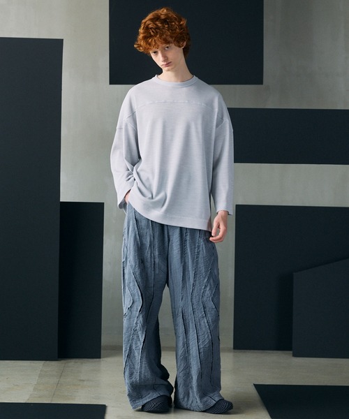 MAISON SPECIAL（メゾンスペシャル）の「《UNISEX》Tuck Washer Prime-Wide TSUGIHAGI Slacks/タックワッシャープライムワイドツギハギスラックス【MAISON SPECIAL/メゾンスペシャル】■セットアップ対応■（スラックス・メンズ・グレー/ラベンダー/モカ・0/1/2）」の13枚目の写真