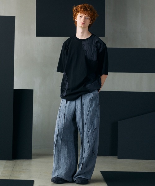 MAISON SPECIAL（メゾンスペシャル）の「《UNISEX》Tuck Washer Prime-Wide TSUGIHAGI Slacks/タックワッシャープライムワイドツギハギスラックス【MAISON SPECIAL/メゾンスペシャル】■セットアップ対応■（スラックス・メンズ・グレー/ラベンダー/モカ・0/1/2）」の14枚目の写真