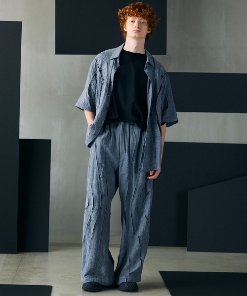 MAISON SPECIAL（メゾンスペシャル）の「《UNISEX》Tuck Washer Prime-Wide TSUGIHAGI Slacks/タックワッシャープライムワイドツギハギスラックス【MAISON SPECIAL/メゾンスペシャル】■セットアップ対応■（スラックス・メンズ・グレー/ラベンダー/モカ・0/1/2）」の12枚目の写真