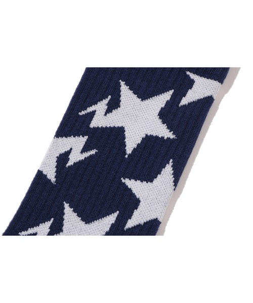 A BATHING APE(アベイシングエイプ)の「STA PATTERN SOCKS UNDERWEAR(ソックス/靴下・メンズ・ネイビー/ホワイト・MEDIUM/LARGE)」の4枚目の写真
