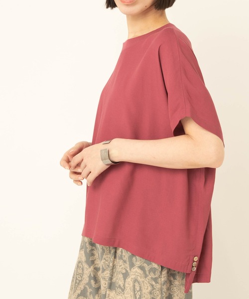 RNA-N(アールエヌエーエヌ)の「B2977 リブコンビドロップショルダー(Tシャツ/カットソー・レディース・グレイッシュベージュ/ブラック/レッド・FREE)」の3枚目の写真