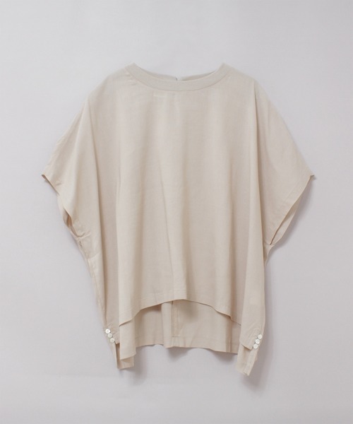 RNA-N(アールエヌエーエヌ)の「B2977 リブコンビドロップショルダー(Tシャツ/カットソー・レディース・グレイッシュベージュ/ブラック/レッド・FREE)」の2枚目の写真