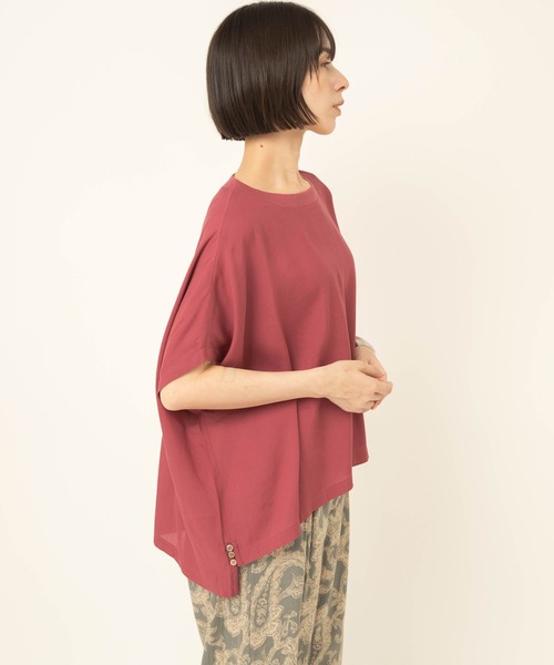 RNA-N(アールエヌエーエヌ)の「B2977 リブコンビドロップショルダー(Tシャツ/カットソー・レディース・グレイッシュベージュ/ブラック/レッド・FREE)」の11枚目の写真