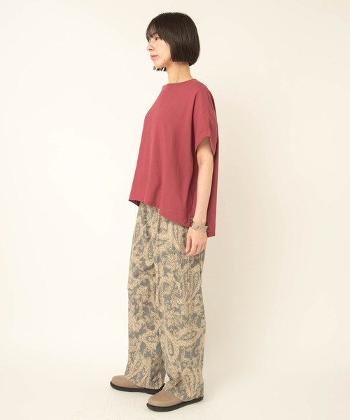 RNA-N(アールエヌエーエヌ)の「B2977 リブコンビドロップショルダー(Tシャツ/カットソー・レディース・グレイッシュベージュ/ブラック/レッド・FREE)」の14枚目の写真