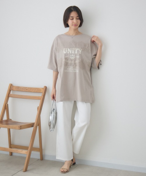 KATHARINE ROSS(キャサリンロス)の「【前後2WAY】 ロゴTシャツ(Tシャツ/カットソー・レディース・ブラック/ベージュ・FREE)」の9枚目の写真