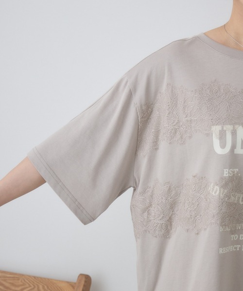 KATHARINE ROSS(キャサリンロス)の「【前後2WAY】 ロゴTシャツ(Tシャツ/カットソー・レディース・ブラック/ベージュ・FREE)」の4枚目の写真
