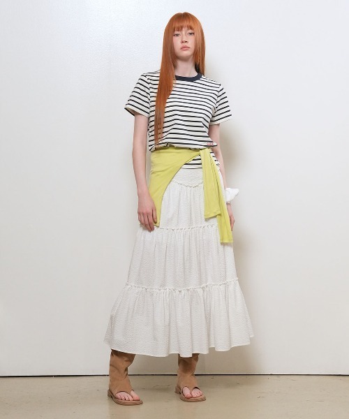 GENERAL IDEA（ジェネラルアイデア）の「【GENERAL IDEA】ストライプ半袖Tシャツ / STRIPED SHORT-SLEEVED T-SHIRT（Tシャツ/カットソー・レディース・ネイビー/ホワイト/ベージュ/ピンク・S/L/M）」の8枚目の写真