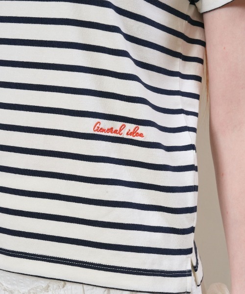 GENERAL IDEA（ジェネラルアイデア）の「【GENERAL IDEA】ストライプ半袖Tシャツ / STRIPED SHORT-SLEEVED T-SHIRT（Tシャツ/カットソー・レディース・ネイビー/ホワイト/ベージュ/ピンク・S/L/M）」の7枚目の写真