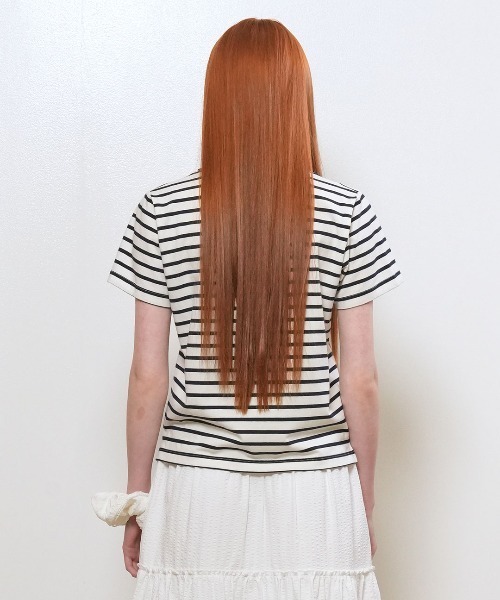 GENERAL IDEA（ジェネラルアイデア）の「【GENERAL IDEA】ストライプ半袖Tシャツ / STRIPED SHORT-SLEEVED T-SHIRT（Tシャツ/カットソー・レディース・ネイビー/ホワイト/ベージュ/ピンク・S/L/M）」の6枚目の写真