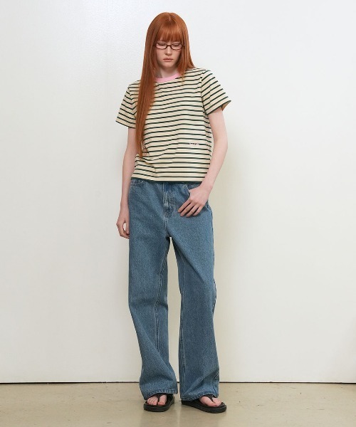 GENERAL IDEA（ジェネラルアイデア）の「【GENERAL IDEA】ストライプ半袖Tシャツ / STRIPED SHORT-SLEEVED T-SHIRT（Tシャツ/カットソー・レディース・ネイビー/ホワイト/ベージュ/ピンク・S/L/M）」の13枚目の写真