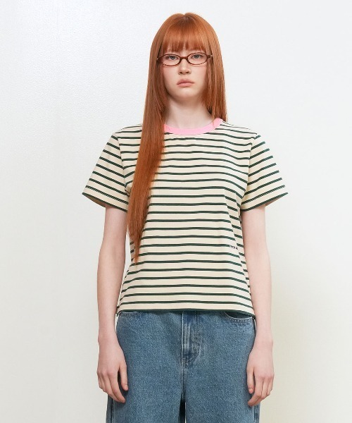 GENERAL IDEA（ジェネラルアイデア）の「【GENERAL IDEA】ストライプ半袖Tシャツ / STRIPED SHORT-SLEEVED T-SHIRT（Tシャツ/カットソー・レディース・ネイビー/ホワイト/ベージュ/ピンク・S/L/M）」の10枚目の写真