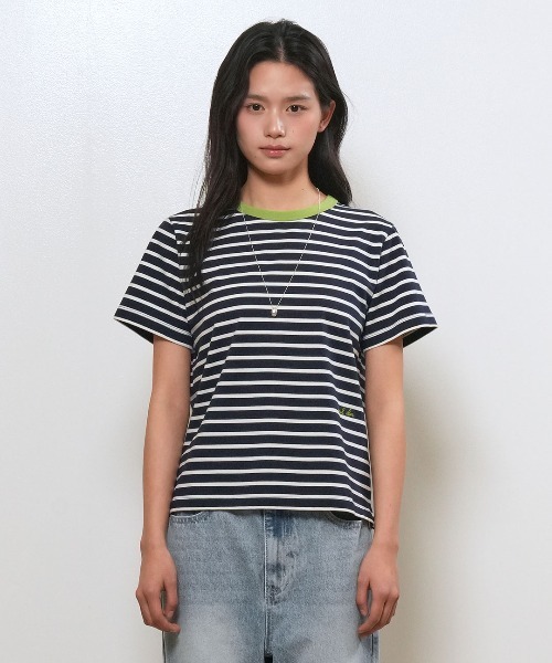 GENERAL IDEA（ジェネラルアイデア）の「【GENERAL IDEA】ストライプ半袖Tシャツ / STRIPED SHORT-SLEEVED T-SHIRT（Tシャツ/カットソー・レディース・ネイビー/ホワイト/ベージュ/ピンク・S/L/M）」の15枚目の写真