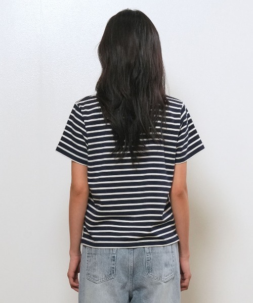 GENERAL IDEA（ジェネラルアイデア）の「【GENERAL IDEA】ストライプ半袖Tシャツ / STRIPED SHORT-SLEEVED T-SHIRT（Tシャツ/カットソー・レディース・ネイビー/ホワイト/ベージュ/ピンク・S/L/M）」の16枚目の写真