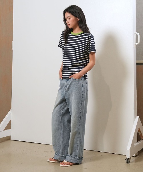 GENERAL IDEA（ジェネラルアイデア）の「【GENERAL IDEA】ストライプ半袖Tシャツ / STRIPED SHORT-SLEEVED T-SHIRT（Tシャツ/カットソー・レディース・ネイビー/ホワイト/ベージュ/ピンク・S/L/M）」の19枚目の写真