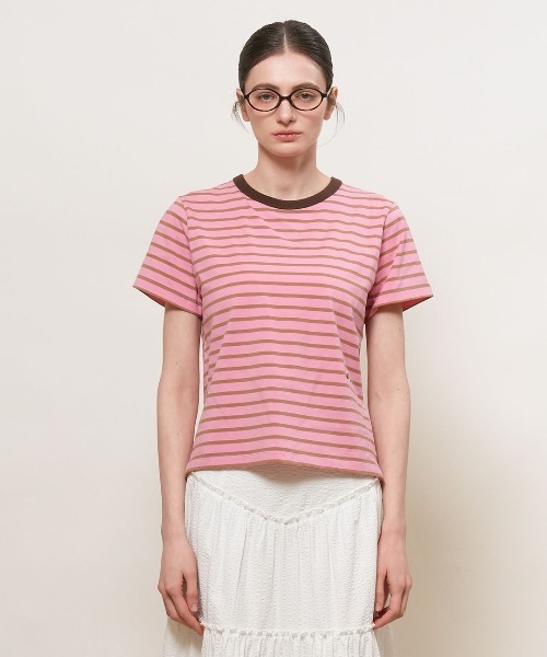 GENERAL IDEA（ジェネラルアイデア）の「【GENERAL IDEA】ストライプ半袖Tシャツ / STRIPED SHORT-SLEEVED T-SHIRT（Tシャツ/カットソー・レディース・ネイビー/ホワイト/ベージュ/ピンク・S/L/M）」の20枚目の写真