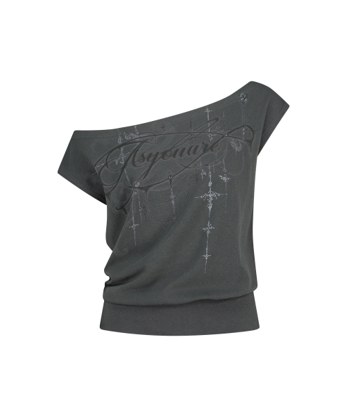 as you are（アズユーアー）の「キッチドールマンオフショルダーTシャツチャコール（Tシャツ/カットソー・レディース・その他・OS）」の4枚目の写真