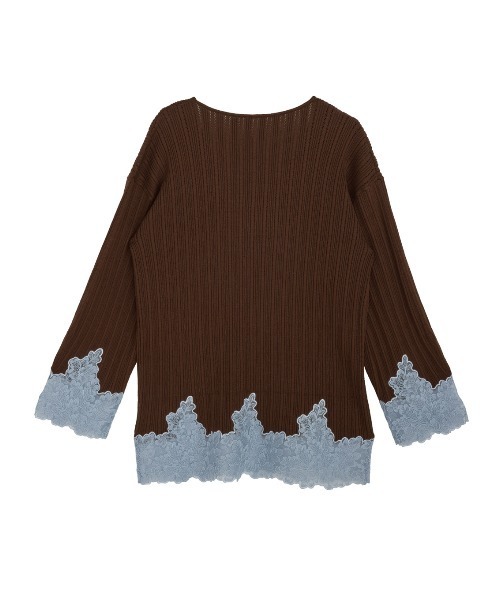 Ameri(アメリ)の「2WAY LACE DOCKING LADY KNIT TOP(ニット/セーター・レディース・ブラウン/アイボリー/ブラック/グレー・FREE)」の20枚目の写真