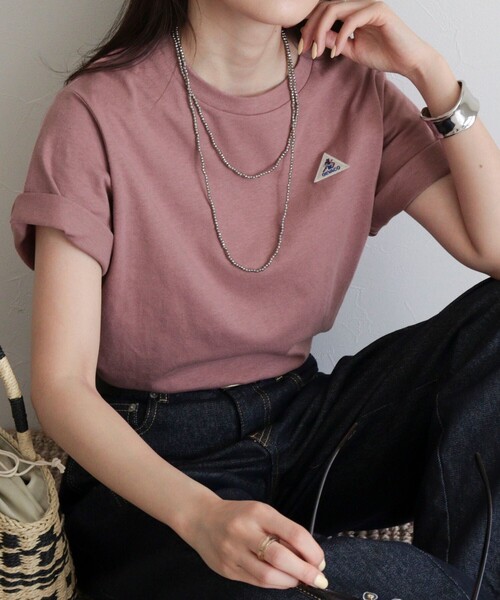 fredy emue(フレディエミュ)の「【GEVACO/ゲバコ】リネンバスクTシャツ(Tシャツ/カットソー・レディース・オフホワイト/ブラック/ピンク・38)」の3枚目の写真