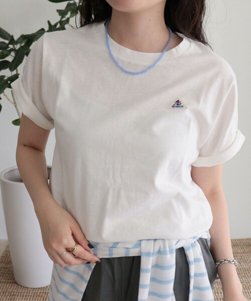 fredy emue(フレディエミュ)の「【GEVACO/ゲバコ】リネンバスクTシャツ(Tシャツ/カットソー・レディース・オフホワイト/ブラック/ピンク・38)」の22枚目の写真