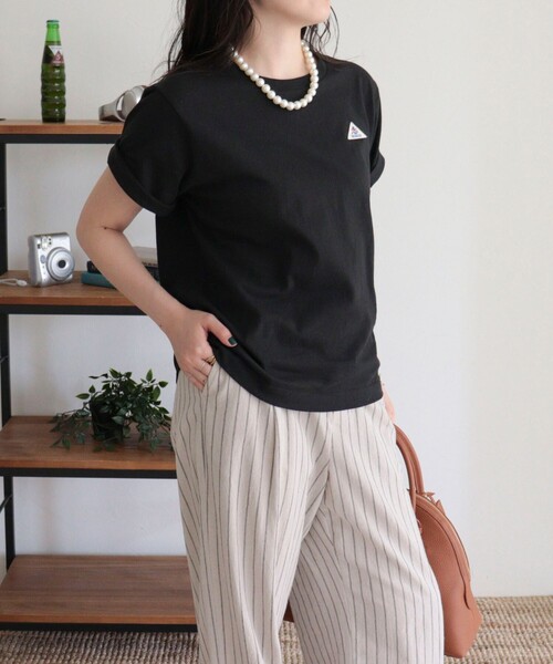 fredy emue(フレディエミュ)の「【GEVACO/ゲバコ】リネンバスクTシャツ(Tシャツ/カットソー・レディース・オフホワイト/ブラック/ピンク・38)」の7枚目の写真