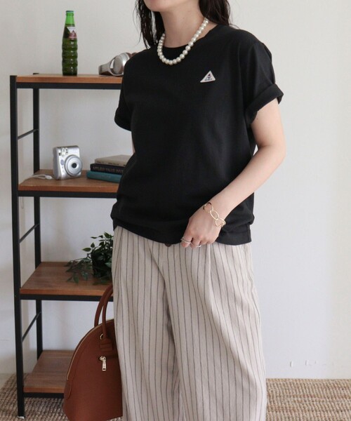 fredy emue(フレディエミュ)の「【GEVACO/ゲバコ】リネンバスクTシャツ(Tシャツ/カットソー・レディース・オフホワイト/ブラック/ピンク・38)」の9枚目の写真