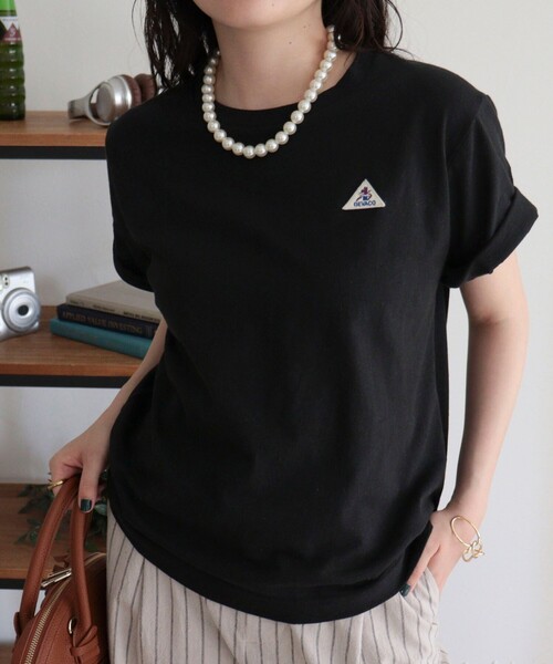 fredy emue(フレディエミュ)の「【GEVACO/ゲバコ】リネンバスクTシャツ(Tシャツ/カットソー・レディース・オフホワイト/ブラック/ピンク・38)」の10枚目の写真