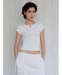 Henley short-sleeve T-shirt_white