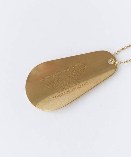 schott（ショット）の「Schott/ショット BRASS SHOEHORN シューホーンキーホルダー アクセサリー キーホルダー ゴールド メンズ  2026年 夏 夏服（キーホルダー・メンズ・ゴールド・FREE）」の3枚目の写真