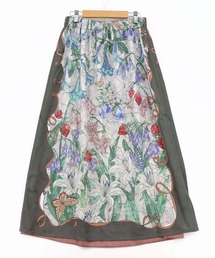 562224：花柄シフォン×花柄生地 3D風パンツ（その他パンツ）｜iS