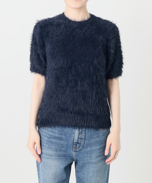 Spick & Span(スピックアンドスパン)の「《新色 / 追加》フェザーヤーンハーフスリーブニット(ニット/セーター・レディース・ネイビー/ボルドー/ベージュ・FREE)」の17枚目の写真