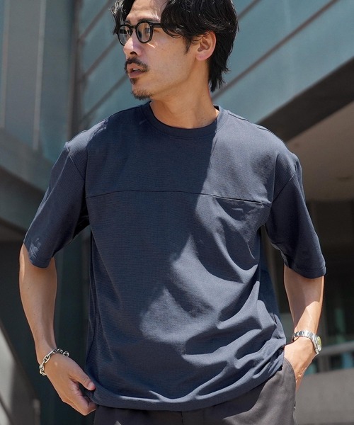 jiggys shop(ジギーズショップ)の「接触冷感 吸水速乾 遮熱 UVカット ワイド メッシュTシャツ 裾ドローコード付き(Tシャツ/カットソー・メンズ・グレー/オリーブ/ブラック/ネイビー・LARGE/X-LARGE/MEDIUM)」の4枚目の写真