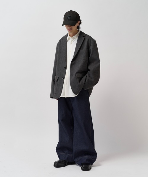 Lui's(ルイス)の「【Neucon】TWO-TONE WIDE-CUFF OVER SHIRT / バイカラーワイドカフスオーバーシャツ / 2WAY仕様(シャツ/ブラウス・メンズ・ブラック/ネイビー/ホワイト・1/2)」の10枚目の写真