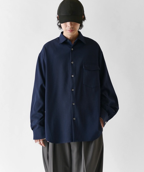 Lui's(ルイス)の「【Neucon/ニューコン】TWO-TONE WIDE-CUFF OVER SHIRT / バイカラーワイドカフスオーバーシャツ / 2WAY仕様(シャツ/ブラウス・メンズ・ブラック/ネイビー/ホワイト・1/2)」の17枚目の写真