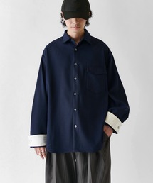バイカラー」に該当するシャツ/ブラウス（ブルー・ネイビー/青色系