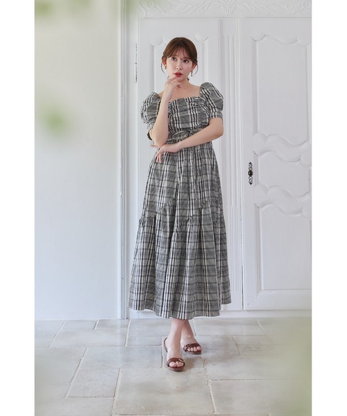Her lip to（ハーリップトゥー）の「Alizee Off-Shoulder Dress（ワンピース・レディース・ブラック・M/S）」の6枚目の写真