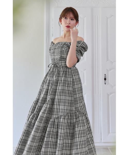 Her lip to（ハーリップトゥー）の「Alizee Off-Shoulder Dress（ワンピース・レディース・ブラック・M/S）」の5枚目の写真