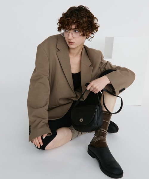 arholiday.standard(エーアールホリデースタンダード)の「real leather oval flap shoulder bag / リアルレザーオーバルフラップバッグ(ショルダーバッグ・レディース・ブラウン/ブラック・FREE)」の10枚目の写真